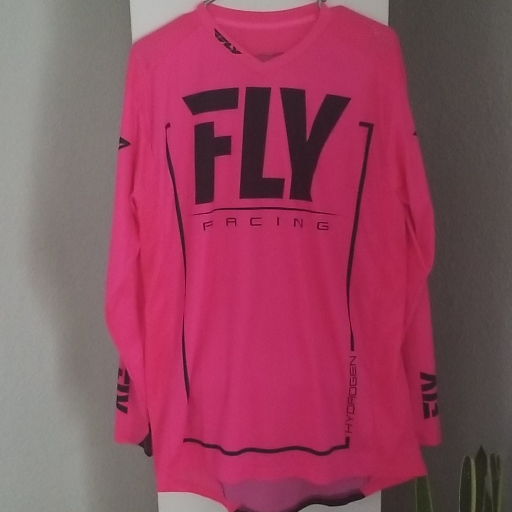 Fly racing hot pink long sleeve shirt